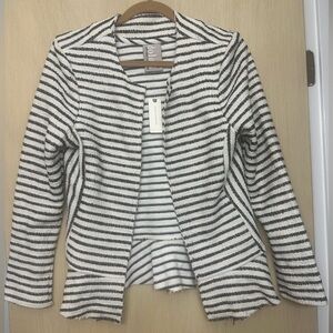Anthropologie Dolan Left Coast Collection striped open-front peplum knit blazer